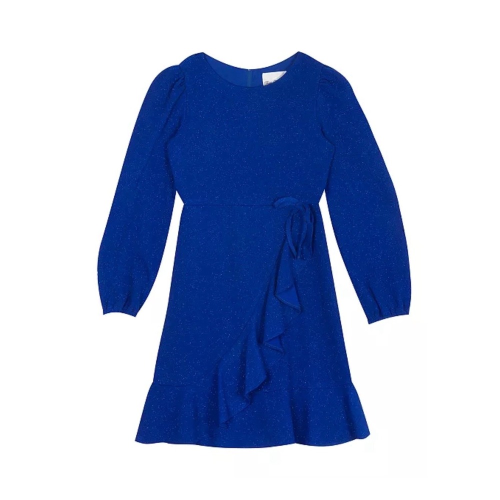 New glittery faux wrap girls dress size xl 14 new formal dressy preppy